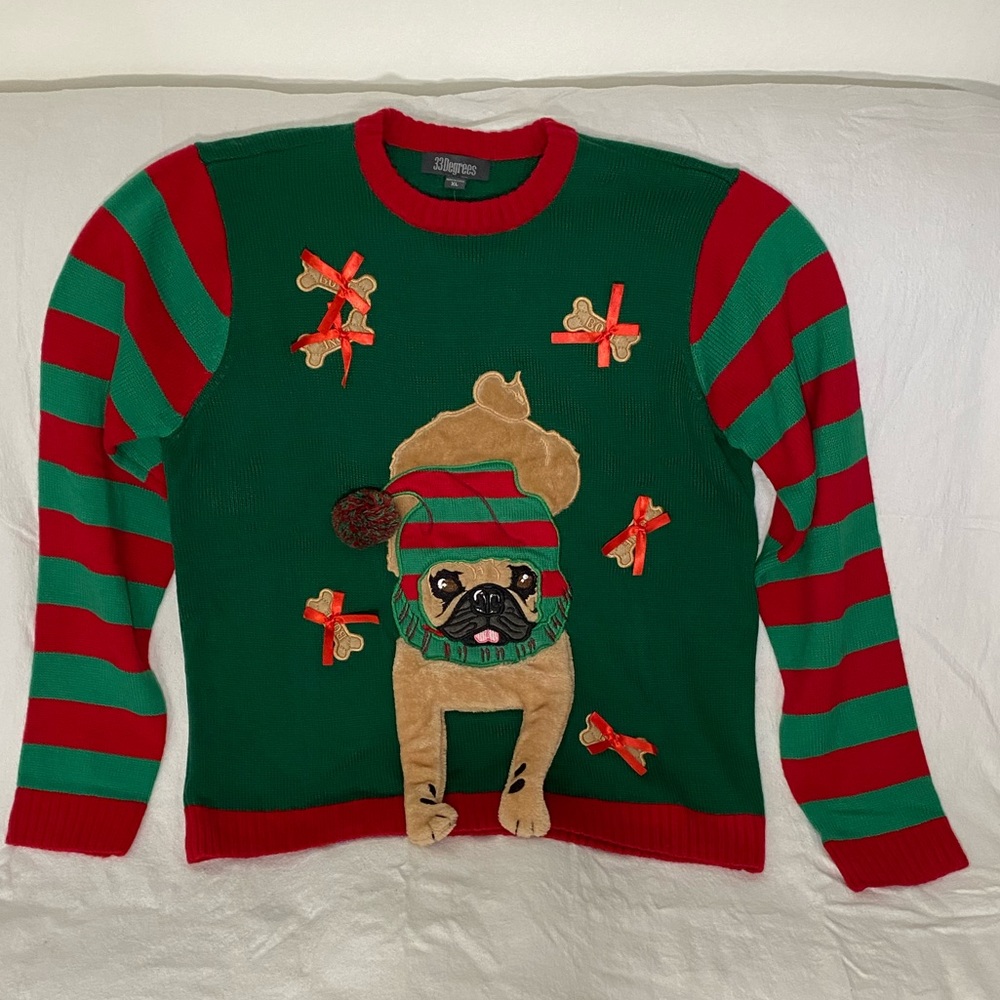 Ugly Christmas Sweater with dog on front